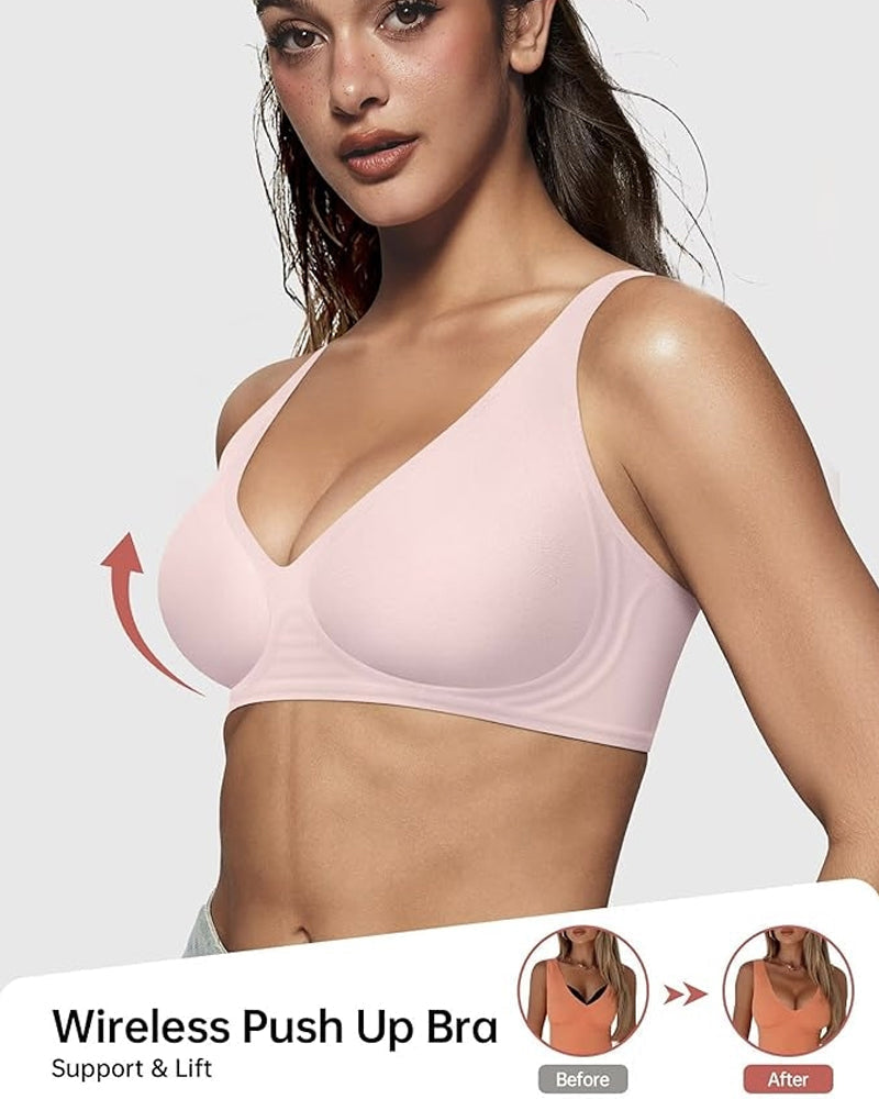 Nahtloser Deep-V Push-up-BH ohne Bügel