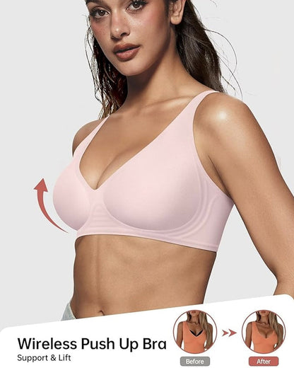 Nahtloser Deep-V Push-up-BH ohne Bügel