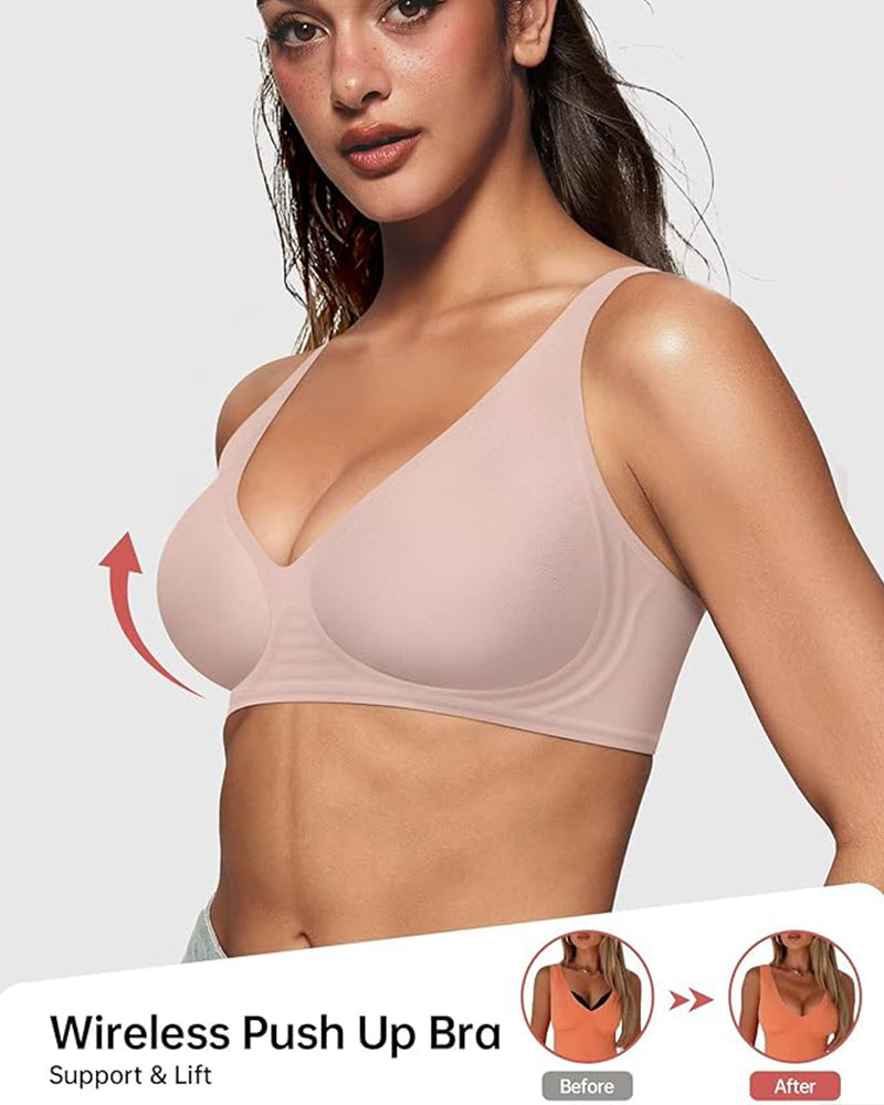 Nahtloser Deep-V Push-up-BH ohne Bügel