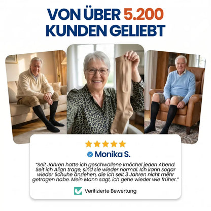 BeinLeicht™ | Kompressionsstrümpfe mit Reißverschluss – Unterstützen die Durchblutung & lindern Beschwerden bei Krampfadern