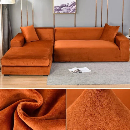 Sofabezug | Extra-elastischer Stretch-Samt & Waschmaschinengeeignet