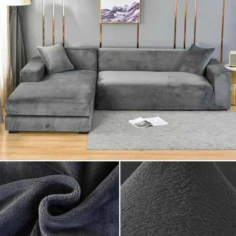 Sofabezug | Extra-elastischer Stretch-Samt & Waschmaschinengeeignet