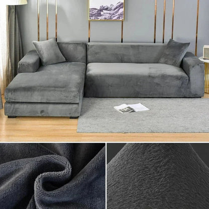 Sofabezug | Extra-elastischer Stretch-Samt & Waschmaschinengeeignet