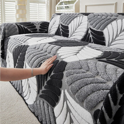 LeafPlush™ | Kuschelweiche Sofadecke mit elegantem Blattmuster – Für gemütliche Stunden & ein stilvolles Zuhause!