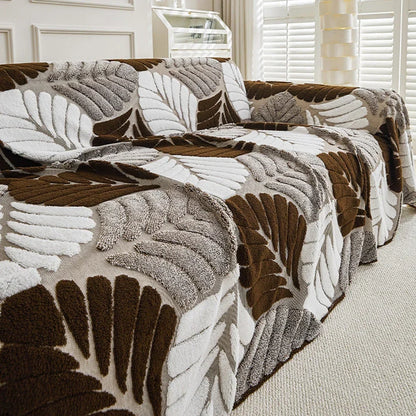 LeafPlush™ | Kuschelweiche Sofadecke mit elegantem Blattmuster – Für gemütliche Stunden & ein stilvolles Zuhause!