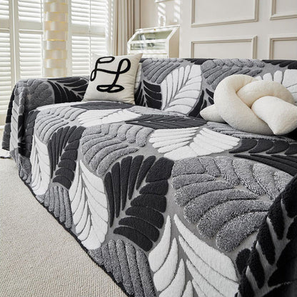 LeafPlush™ | Kuschelweiche Sofadecke mit elegantem Blattmuster – Für gemütliche Stunden & ein stilvolles Zuhause!