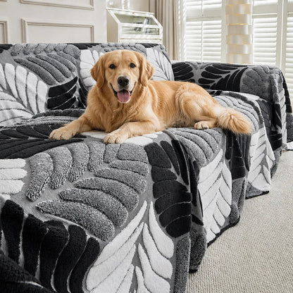 LeafPlush™ | Kuschelweiche Sofadecke mit elegantem Blattmuster – Für gemütliche Stunden & ein stilvolles Zuhause!