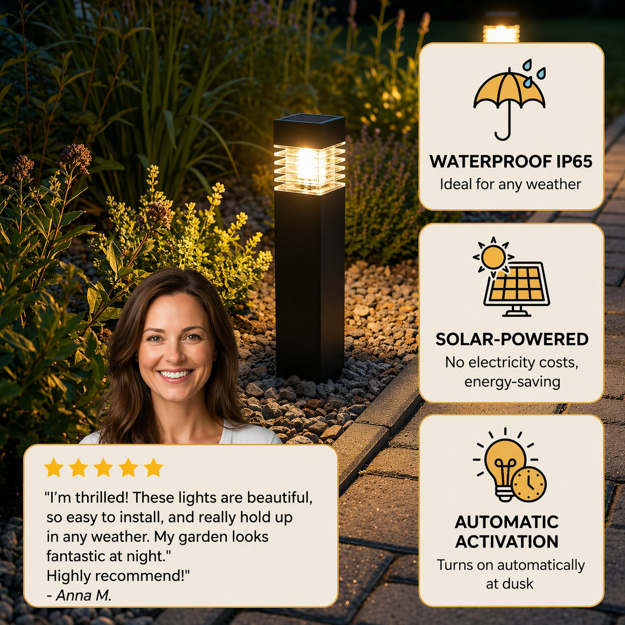SolarPath™ | LED Bodenleuchten – Solar, wasserdicht & automatisch