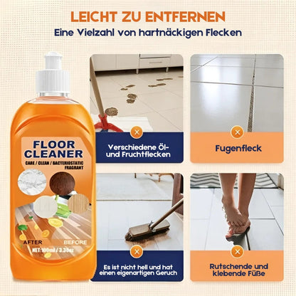 Bodenreiniger & Politur 100 ml | Entfernt Fett, Fußspuren & Wasserflecken | Für Holz, Fliesen & Marmor | Zitronenduft, schnell trocknend