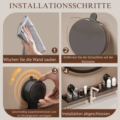 Walnuss & Aluminium Spülbeckenregal – Einfache Montage ohne Bohren