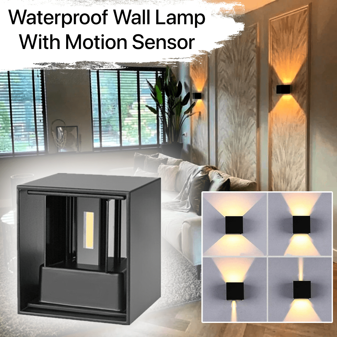 HelleNacht™ Premium LED-Wandleuchte | Wasserdicht IP65 | Bewegungsmelder | Warmweißes Up-&-Down-Licht