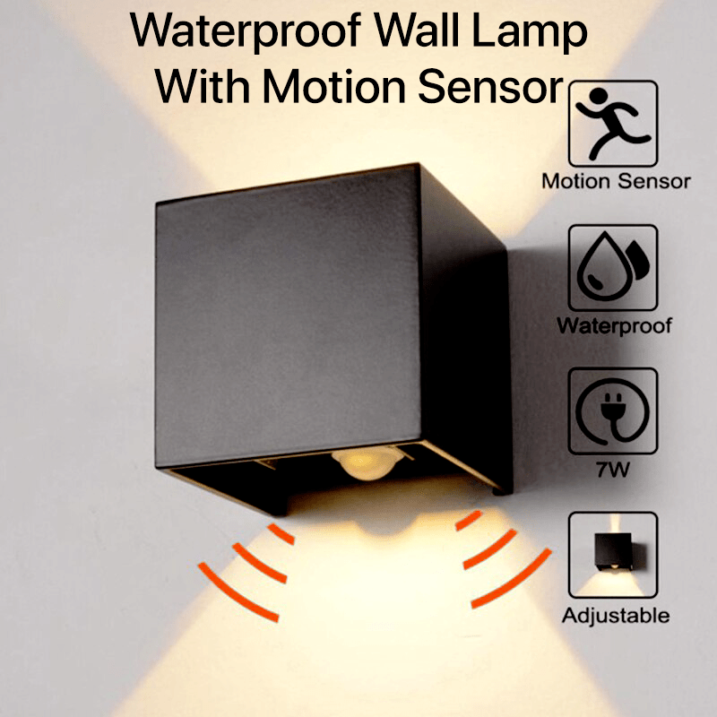 HelleNacht™ Premium LED-Wandleuchte | Wasserdicht IP65 | Bewegungsmelder | Warmweißes Up-&-Down-Licht