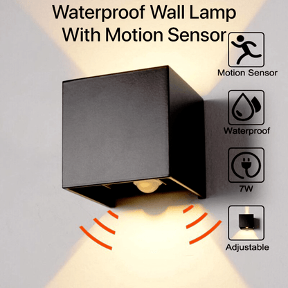 HelleNacht™ Premium LED-Wandleuchte | Wasserdicht IP65 | Bewegungsmelder | Warmweißes Up-&-Down-Licht