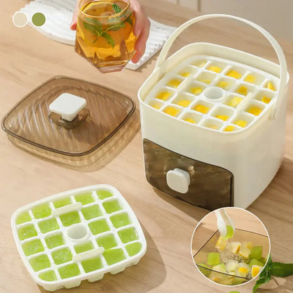 Eiswürfelbox mit Druckfunktion – 48 Würfel ohne Kleckern & ohne Mühe