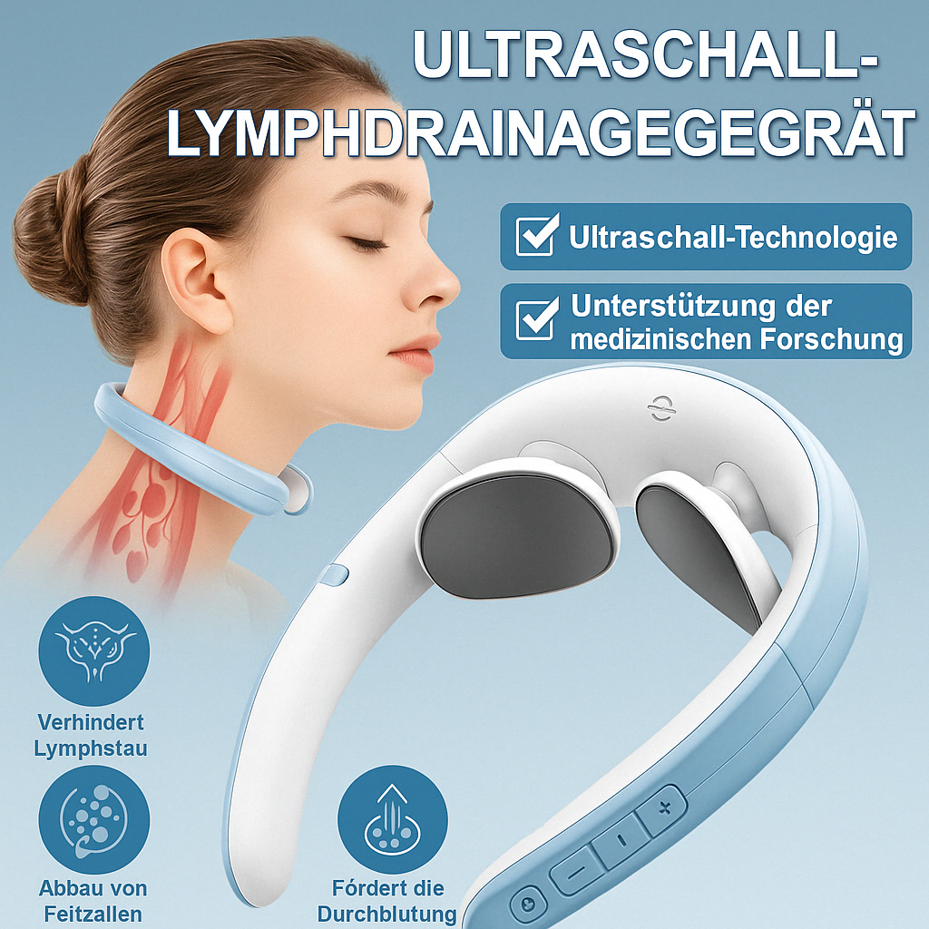 Ultraschall Lymphdrainagegerät für Nacken & Körper | Fett- & Cellulite-Reduktion | Muskelentspannung ohne Studio | ﻿﻿Vitalize