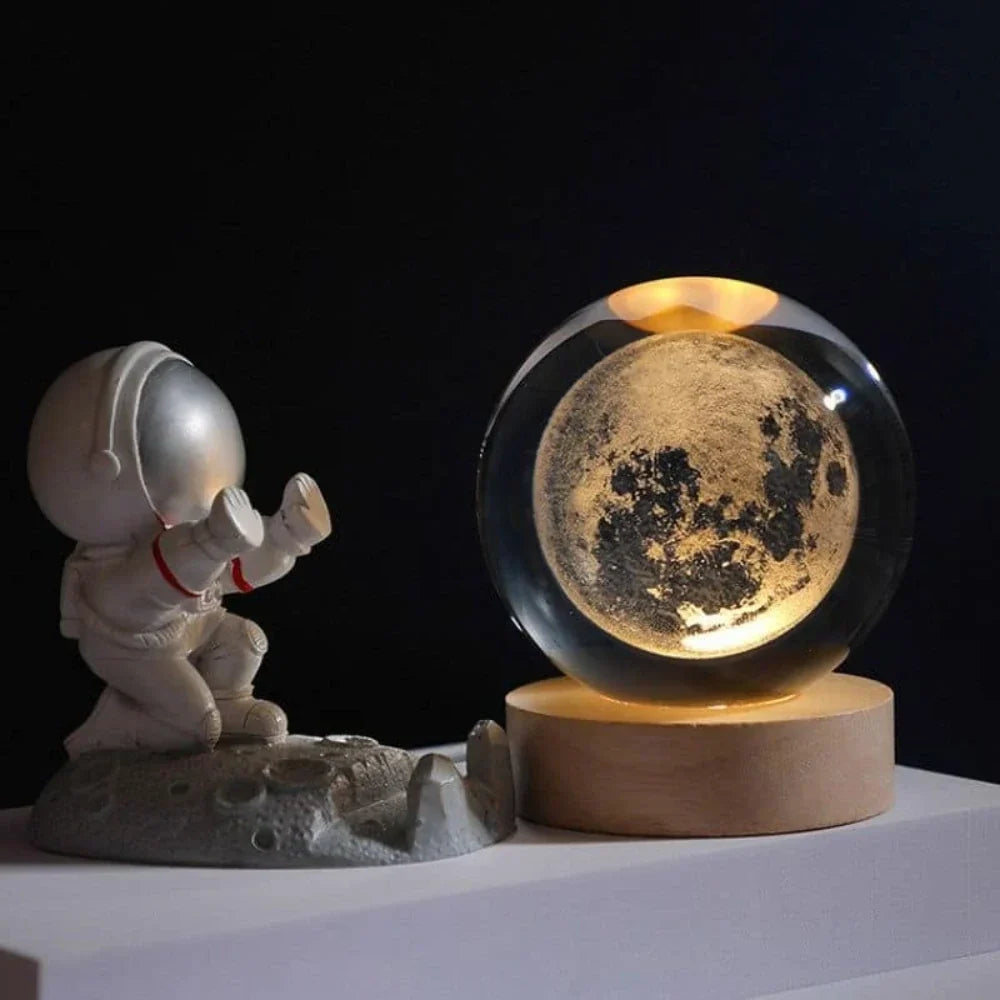LumiOrbit™ Kristallkugel mit 3D-Licht | Magische Weltraum-Atmosphäre & Stimmungsvolle Beleuchtung