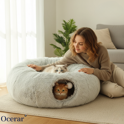 PurrLuxe – Faltbares Katzen-Tunnelbett | 50% RABATT