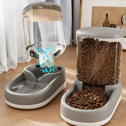 PawFill™ | Futter- & Wasserspender Set – Automatisch, BPA-frei & ergonomisch