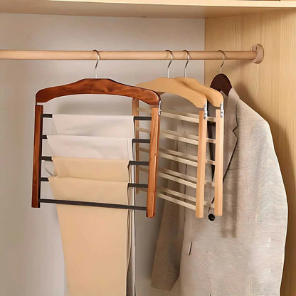 Varden platzsparender Holzkleiderbügel mit mehreren Ebenen