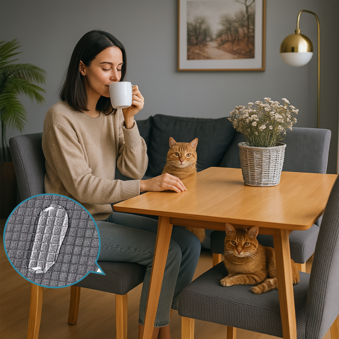 EasyChair Stretch Stuhlhussen | 2er-Set | Wasserbeständig & Waschbar | Für Armlose Stühle