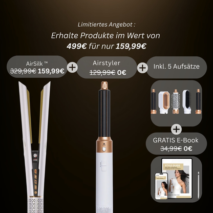 AirSilk™ Straithair Pro - Luftglätter + GRATIS Airstyler inkl. 5 Aufsätze