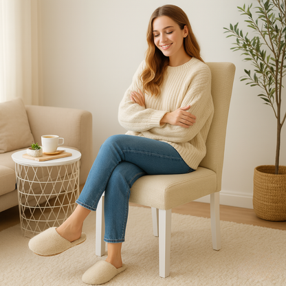 EasyChair Stretch Stuhlhussen | 2er-Set | Wasserbeständig & Waschbar | Für Armlose Stühle