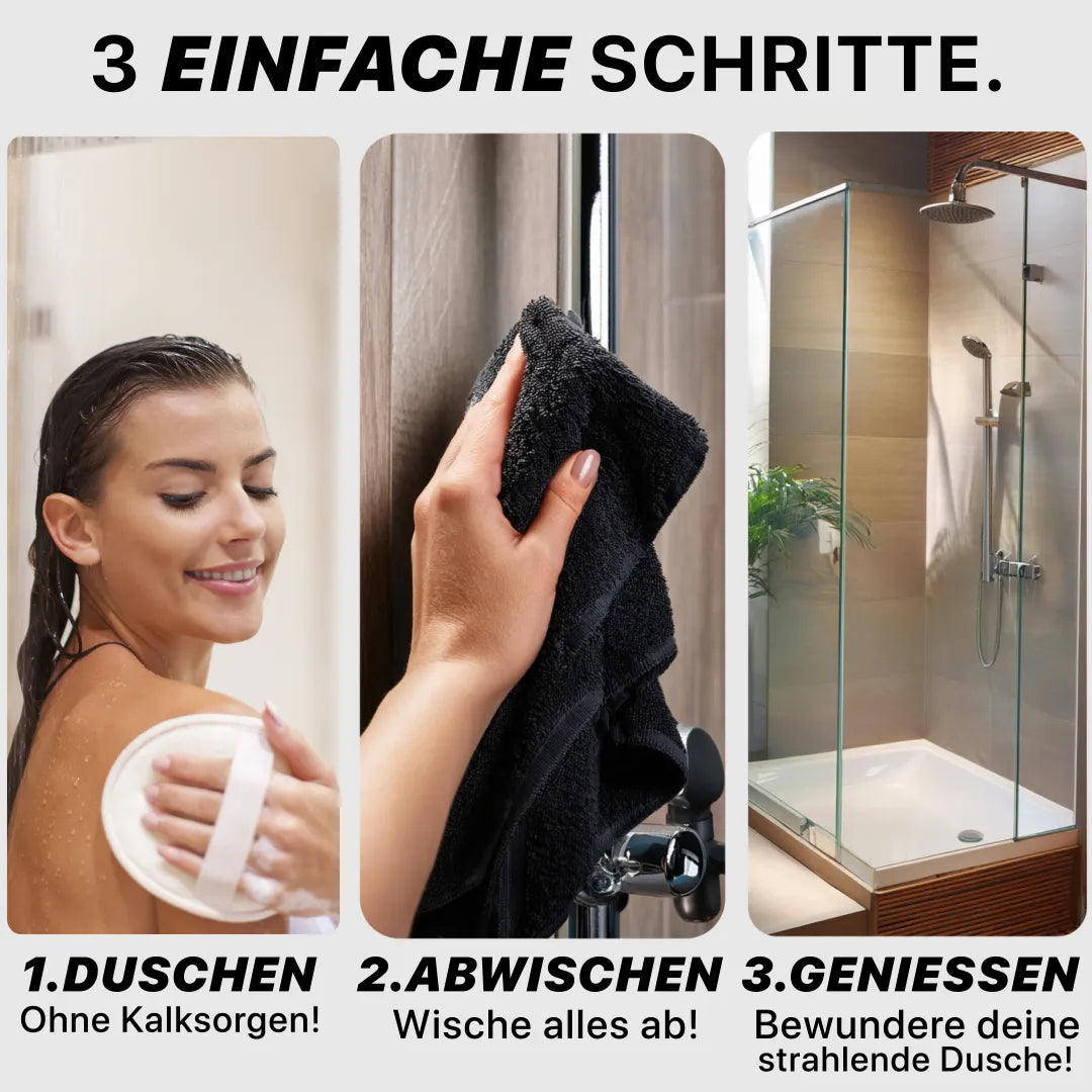AquaLumi™ – Das saugstarke Mikrofasertuch für eine streifenfreie, glänzende Dusche
