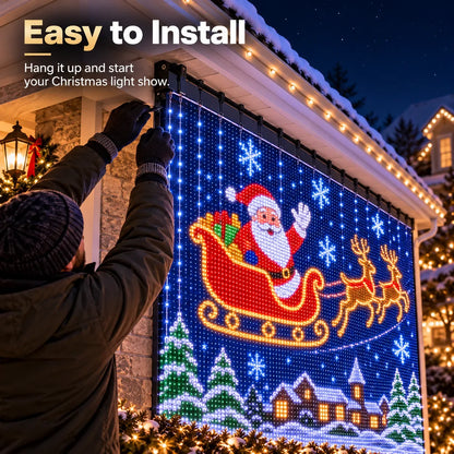 Weihnachtliche LED Hausnetz- und Wandvorhangbeleuchtung