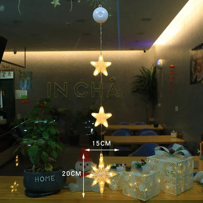 Weihnachtsfensterlichter | Warmweißes LED & Wasserdichte Batteriebox