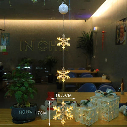 Weihnachtsfensterlichter | Warmweißes LED & Wasserdichte Batteriebox