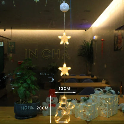 Weihnachtsfensterlichter | Warmweißes LED & Wasserdichte Batteriebox