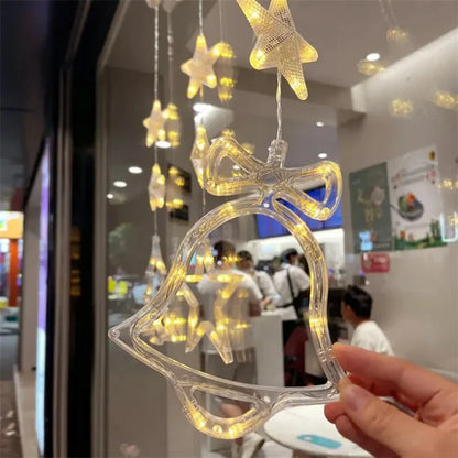 Weihnachtsfensterlichter | Warmweißes LED & Wasserdichte Batteriebox