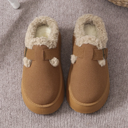 50% Rabatt | LuxeStep™ | Stilvolle Damen-Pantoffeln mit Fell, warm & komfortabler Plateausohle für gemütliche Tage