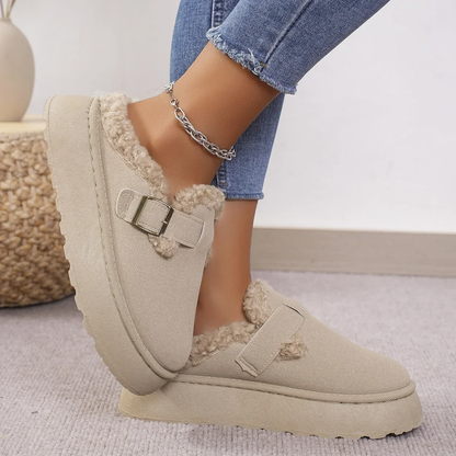 50% Rabatt | LuxeStep™ | Stilvolle Damen-Pantoffeln mit Fell, warm & komfortabler Plateausohle für gemütliche Tage