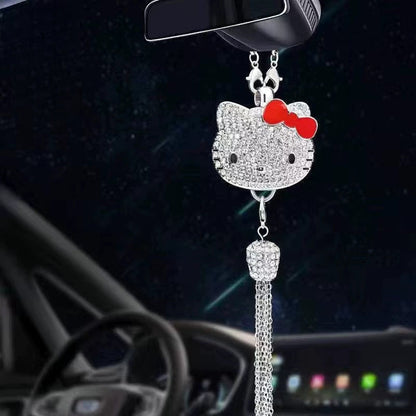 Auto-Rückspiegel Anhänger mit Kristall | Zinklegierung & Strass | Funkelnde Deko mit Duft-Anhänger, Geschenkidee