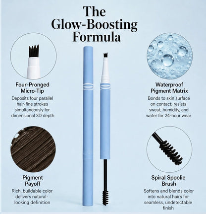 Archelle – 2-in-1 wasserfester Microblading-Augenbrauenstift mit Tönungsbürste + 1 KAUFEN, 1 GRATIS