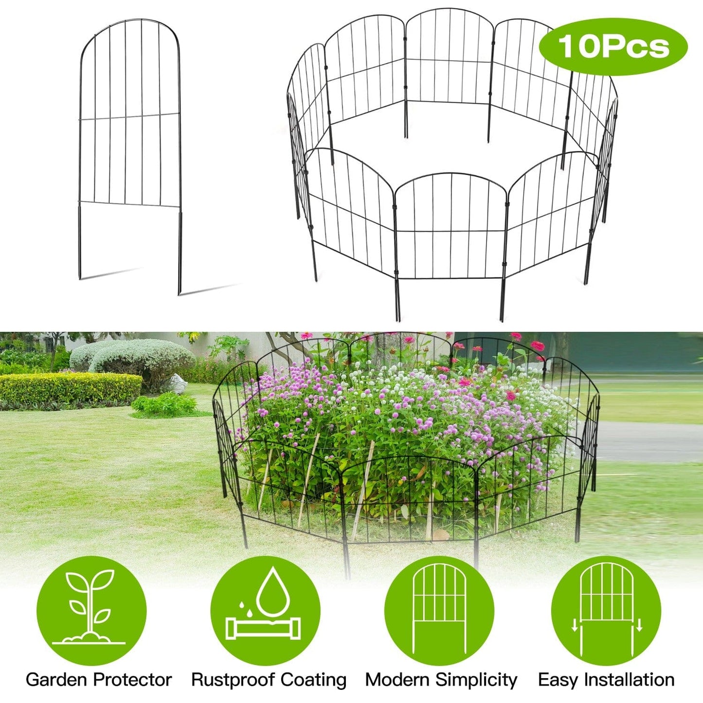 GardenCare™ | Dekorativer Edelstahl-Gartenzaun für Pflanzen & Beete