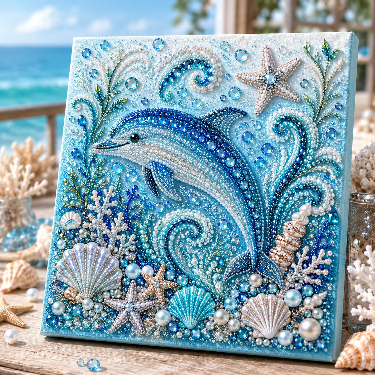 🔥 Last Day 49% OFF - 🌊✨ Ocean Theme Pearl Art DIY Kit – Relaxing DIY Craft to Create Stunning Coastal Artwork