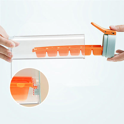 1+1 GRATIS | FrostPulse™ | Eiswürfelform mit Knopf – Hygienisch, leicht entnehmbar & platzsparend