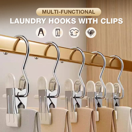 GripLock Pro™ | Multifunktionale Edelstahl-Klemmhaken mit Anti-Rutsch-Griff