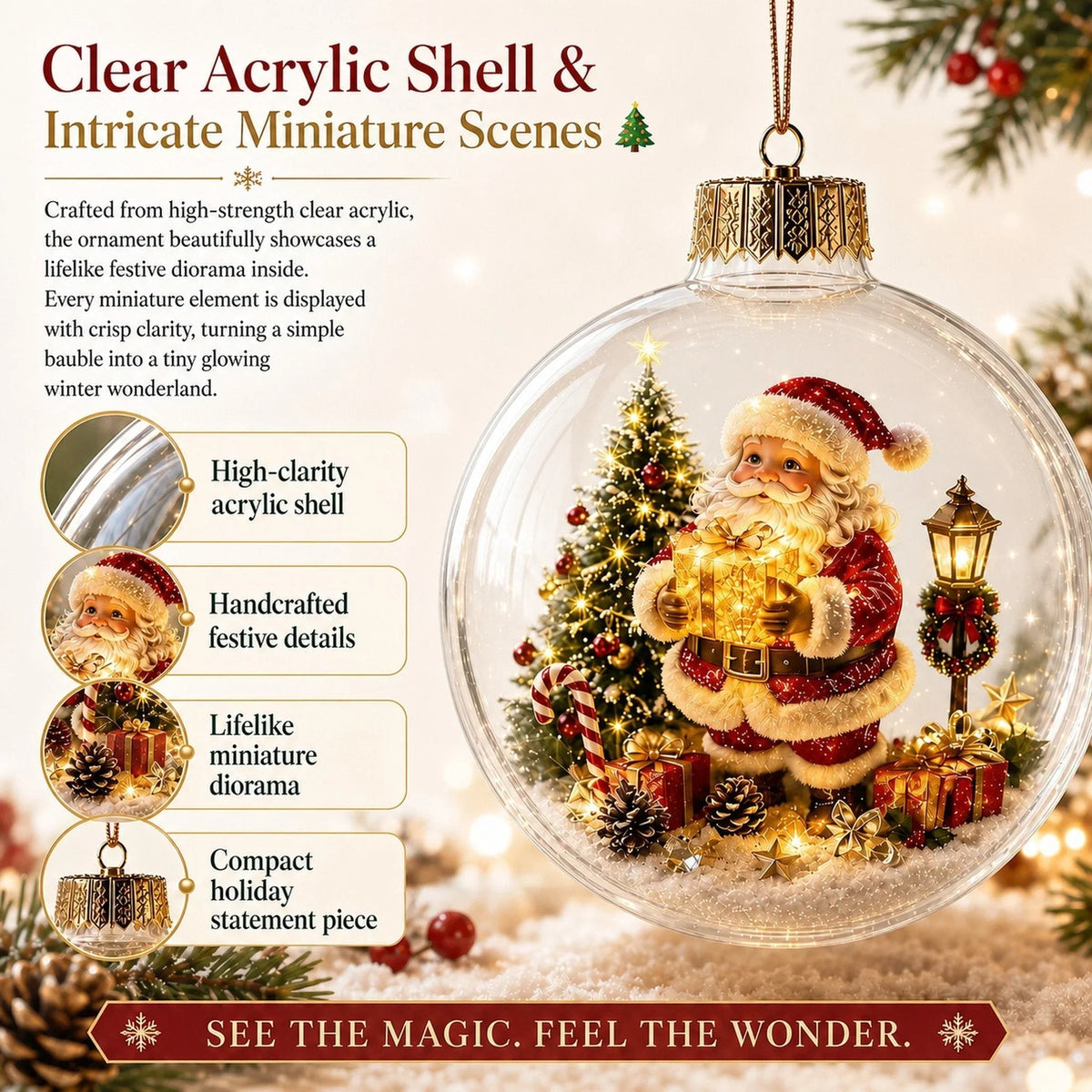 LuminaraCharm™ | Beleuchteter Weihnachtsanhänger mit Miniatur-Winterszene