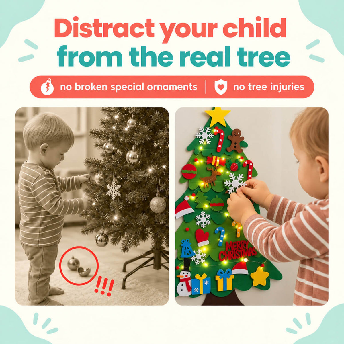 The Wonder Tree™ – Filz-Weihnachtsbaum für Kinder zum Schmücken & Spielen