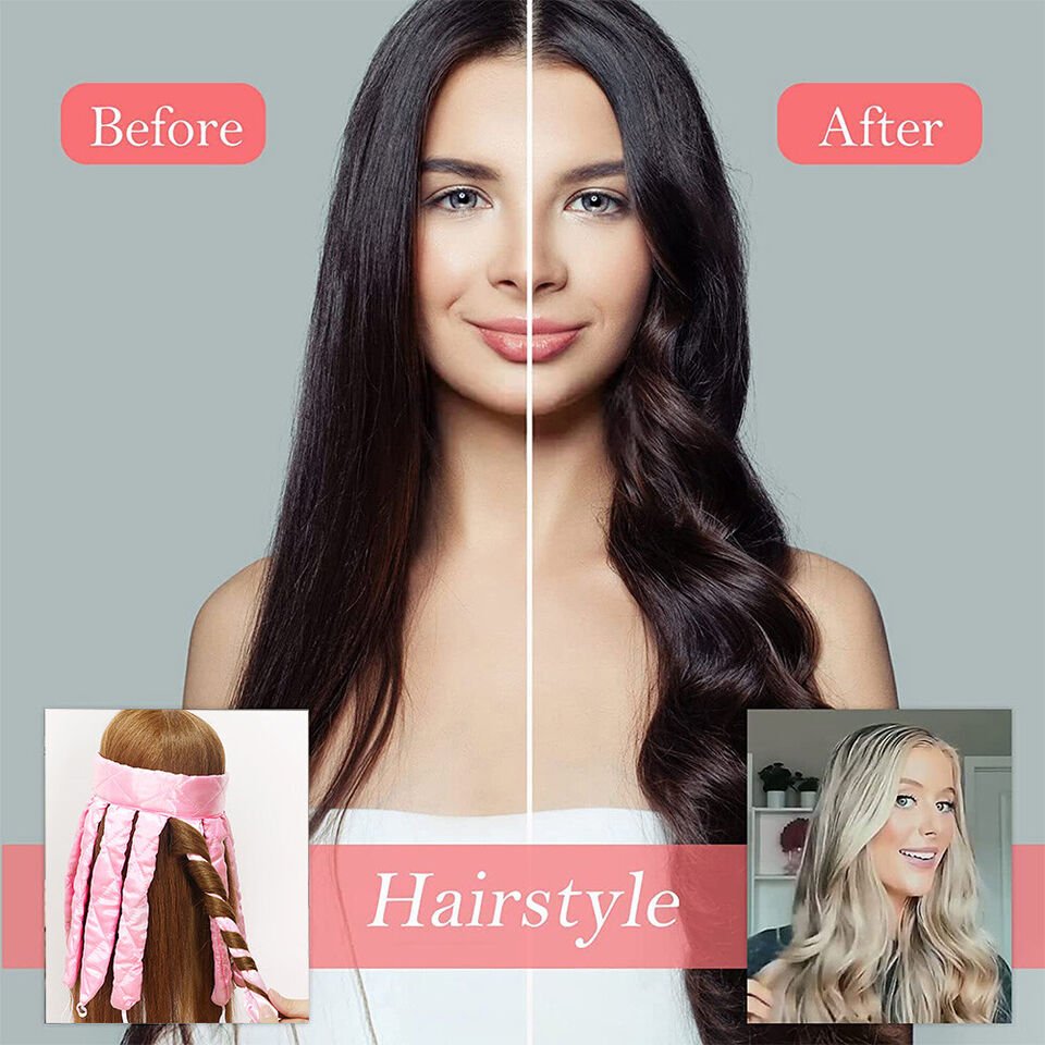 LuxeCurlPro — Heatloses Locken-Headband-Set für das Overnight-Haarstyling