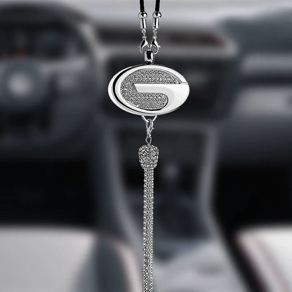 Auto-Rückspiegel Anhänger mit Kristall | Zinklegierung & Strass | Funkelnde Deko mit Duft-Anhänger, Geschenkidee