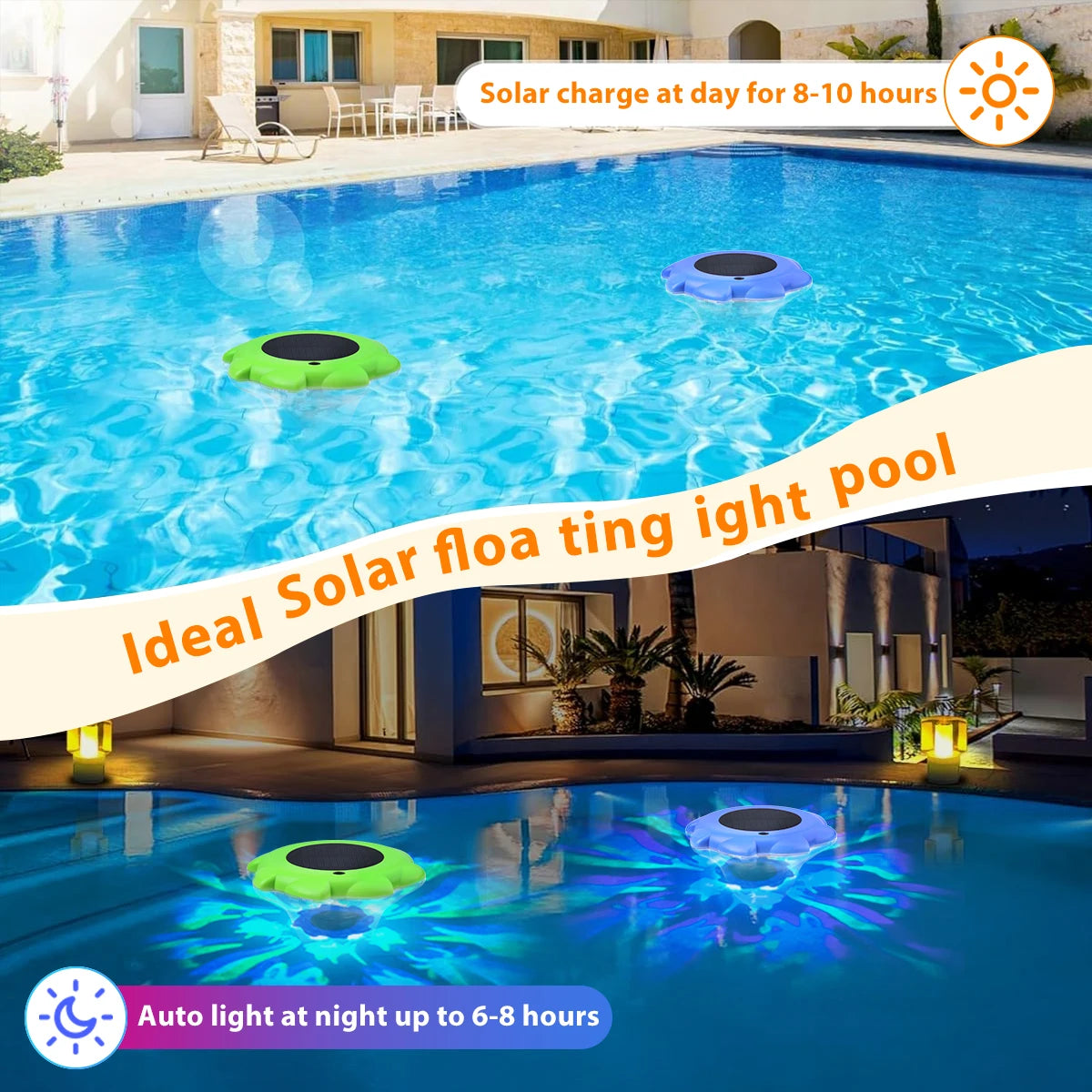 LumiFloat Solar Schwimmende Poolleuchte | RGB Farbwechsel | IP68 Wasserdicht | Pool- & Gartendekoration