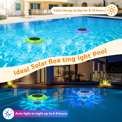 LumiFloat Solar Schwimmende Poolleuchte | RGB Farbwechsel | IP68 Wasserdicht | Pool- & Gartendekoration