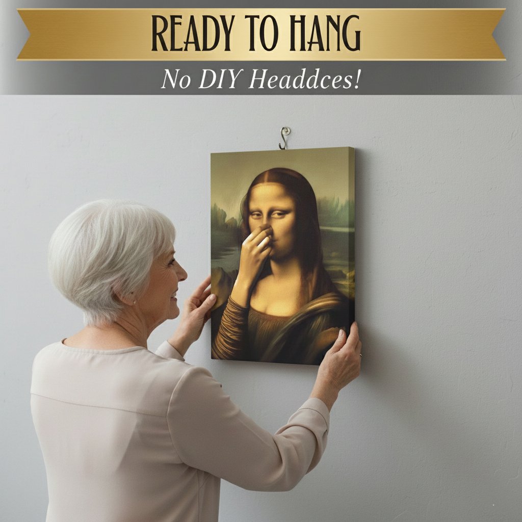 SmirkLisa – Humorvoller Wandkunstdruck der Mona Lisa
