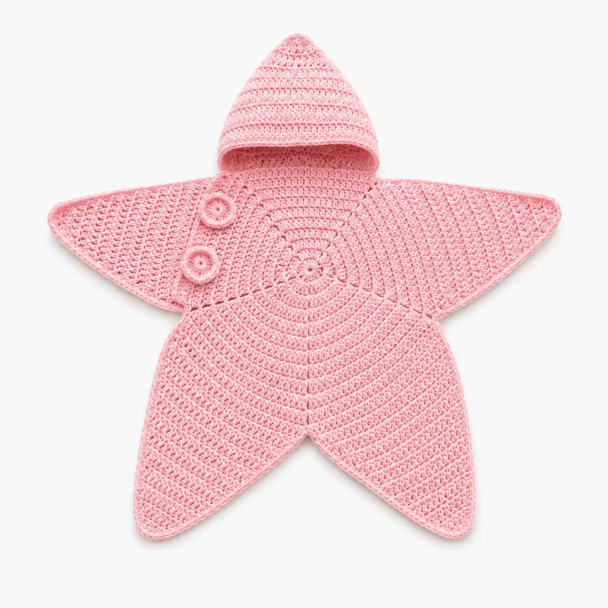 CozyNook™ | Gehäkelte Babydecke mit Kapuze im Stern-Design