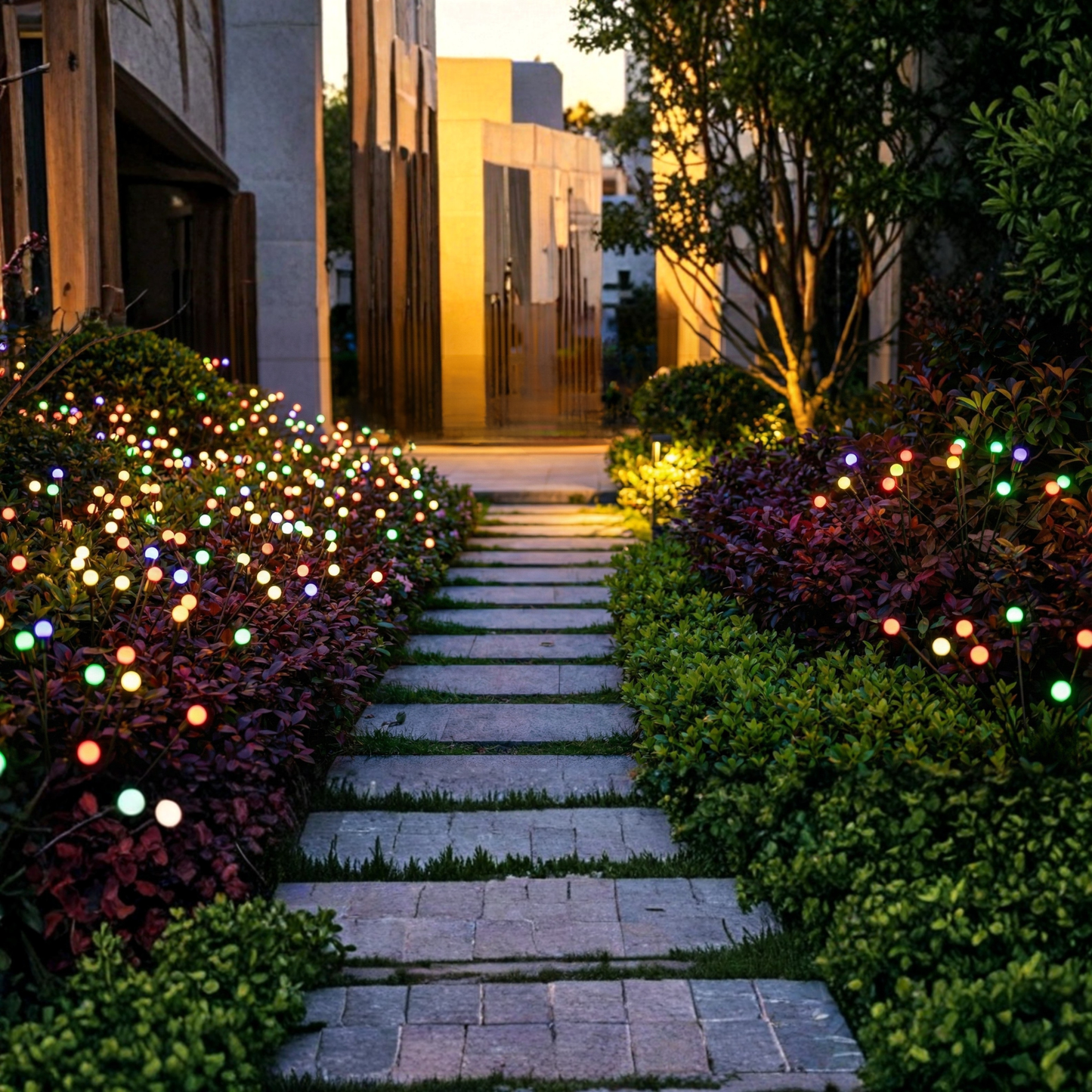 GlowNest — Solar-Garten-Feuerwerksleuchten mit farbwechselnden LEDs