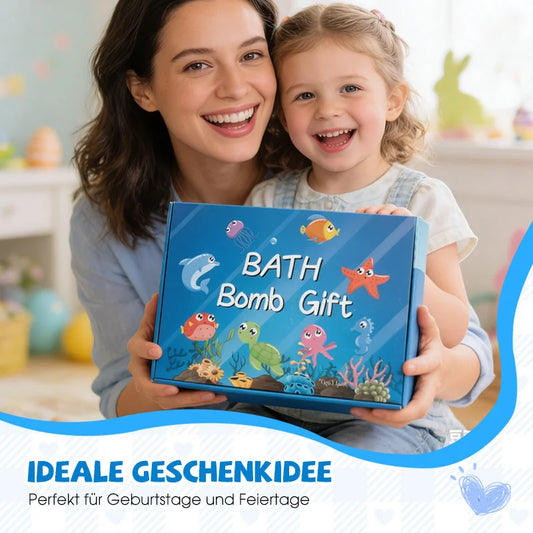 Badekugeln Kinder Set – 12 Badebomben mit Überraschung und Mega Schaum | Geschenkset für Kinder, Geburtstag & Feiertage